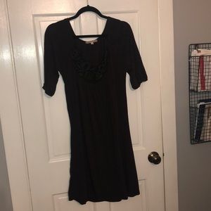 Dark brown dress with unique zipper detail